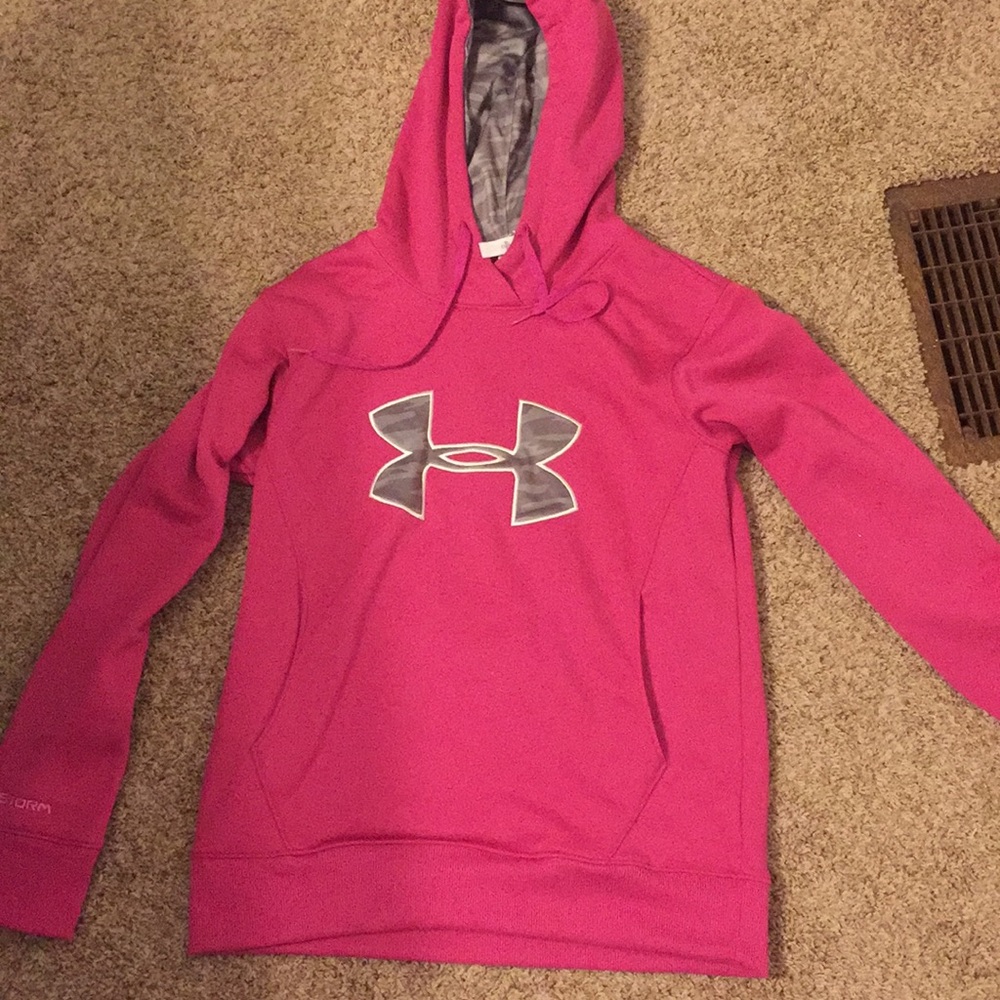 Pink under armour hoodie